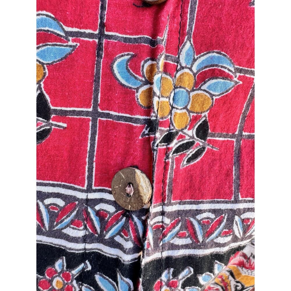 Ulla Popken Designer Shirt 24/26 Women's Colorful Floral Batik Urban Tribal - Picture 6 of 9